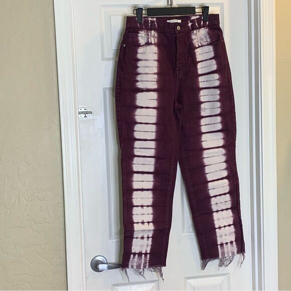 PacSun Tie-Dye High Rise Straight Button Fly Jeans Size 28 - Picture 3 of 10